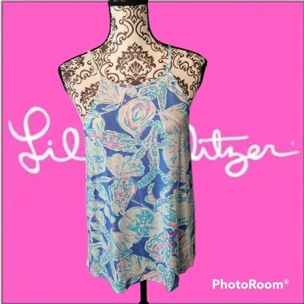 Lilly Pulitzer Margot Tank Top - Blue Haven Pop Up Into The Deep